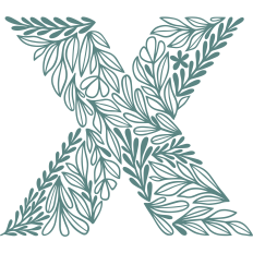 letter x with leaves