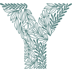 letter y with leaves