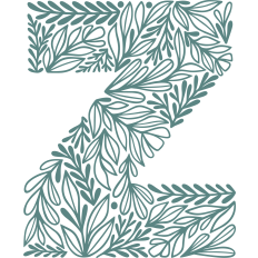 letter z with leaves