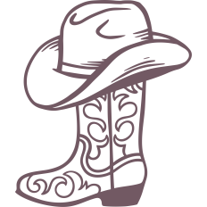cowboy boot with cowboy hat
