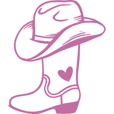 cowboy boot with hat and heart