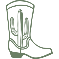 cowboy boot with cactus