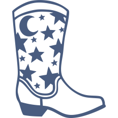 cowboy boot with moon and stars