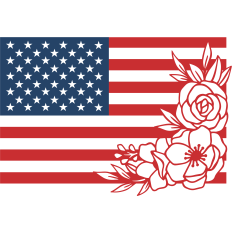 Floral American Flag