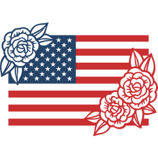 Floral American Flag