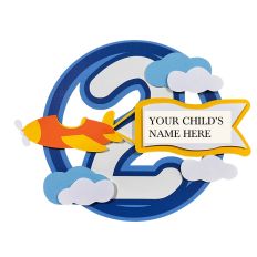Airplane 2nd Birthday Cake Topper