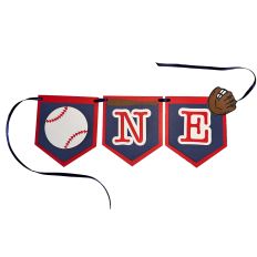 Baseball First Birthday Highchair Banner