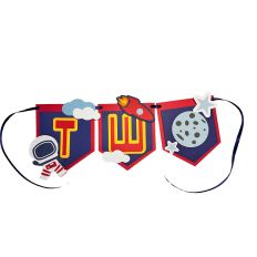 Space Second Birthday Highchair Banner