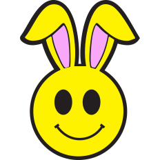 Happy face Easter bunny