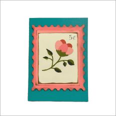 Peony Postage Stamp Greeting Card
