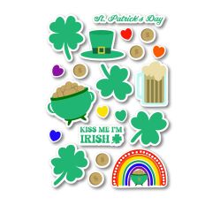 St. Patrick's Day Sticker Sheet, Shamrock, Pot of Gold, Rainbow