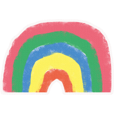 Watercolor Rainbow, Journal Stickers