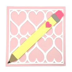 Pencil Heart Teacher Appreciation Card for All Year and Valentine's Day