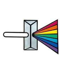 White Light Beam Split into Rainbow by Prism