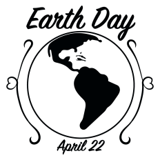 Earth Day April 22 Globe with North America and South America