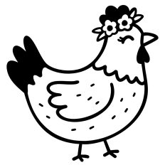 Chicken with Floral Crown