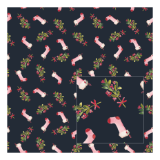 Christmas Stockings and Holly Printable Pattern