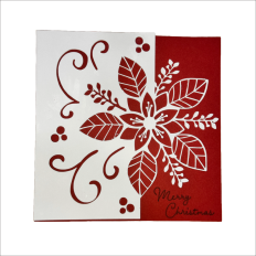 Christmas Poinsettia Cut Out Card