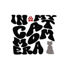 In My Cat Mom Era Retro Style SVG, cat lovers design, cat silhouette, paw, heart