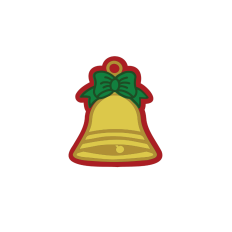 christmas bell, wedding bell, bell with bow, layering SVG