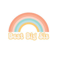 Best Big Sis Retro Rainbow SVG, printable vinyl, sublimation, print then cut, big sis shirt