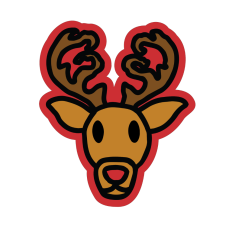 multi-layered reindeer SVG design, Christmas reindeer, Rudolph the red nosed reindeer, cute