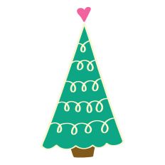 Whimsical Christmas Tree with Ribbon Loops and Heart