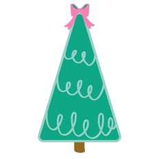 Whimsical Christmas Tree with Looped Ribbon Garland and Bow