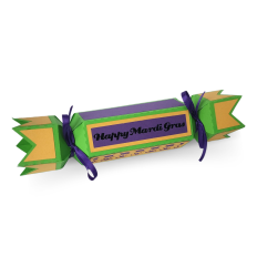 Happy Mardi Gras Cracker Box SVG with fleur de lis