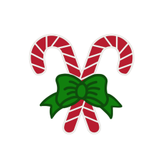 Candy canes with bow, double candy cane, bow, layered SVG, Christmas, Winter, holiday