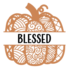 Split Frame Blessed Pumpkin with Intricate Patterns