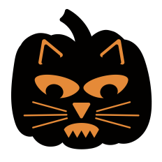 Spooky Halloween Pumpkin Cat