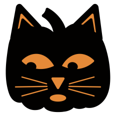 Creepy Halloween Pumpkin Cat