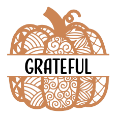 Split Frame Grateful Pumpkin with Intricate Patterns