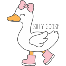 Silly Goose With Rainboots And Bow
