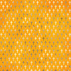 Yellow and Silver Foil Cross Background