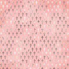 Blush and Silver Foil Cross Background
