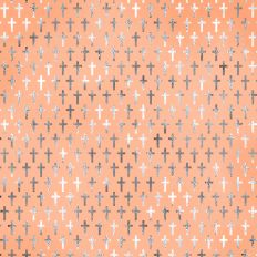 Peach and Silver Foil Cross Background