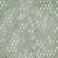 Sage Green and Silver Foil Cross Background