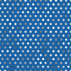 Blue Silver Foil Polkadot Background Pattern