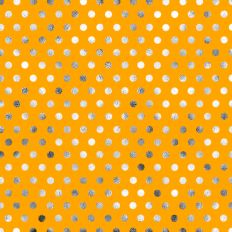 Yellow Silver Foil Polkadot Background Pattern