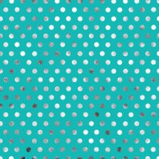 Teal Silver Foil Polkadot Background Pattern