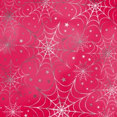 Red and Silver Foiled Spiderweb Halloween Background