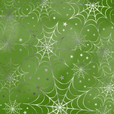 Green and Silver Foiled Spiderweb Halloween Background