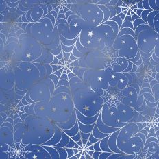 Blue and Silver Foiled Spiderweb Halloween Background
