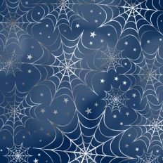 Navy and Silver Foiled Spiderweb Halloween Background