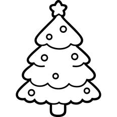 decorated christmas tree lineart