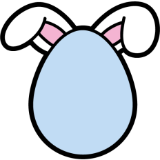 simple easter egg with bunny ears