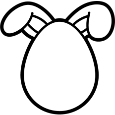 simple easter egg with bunny ears lineart