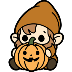 simple fall gnome with halloween pumpkin